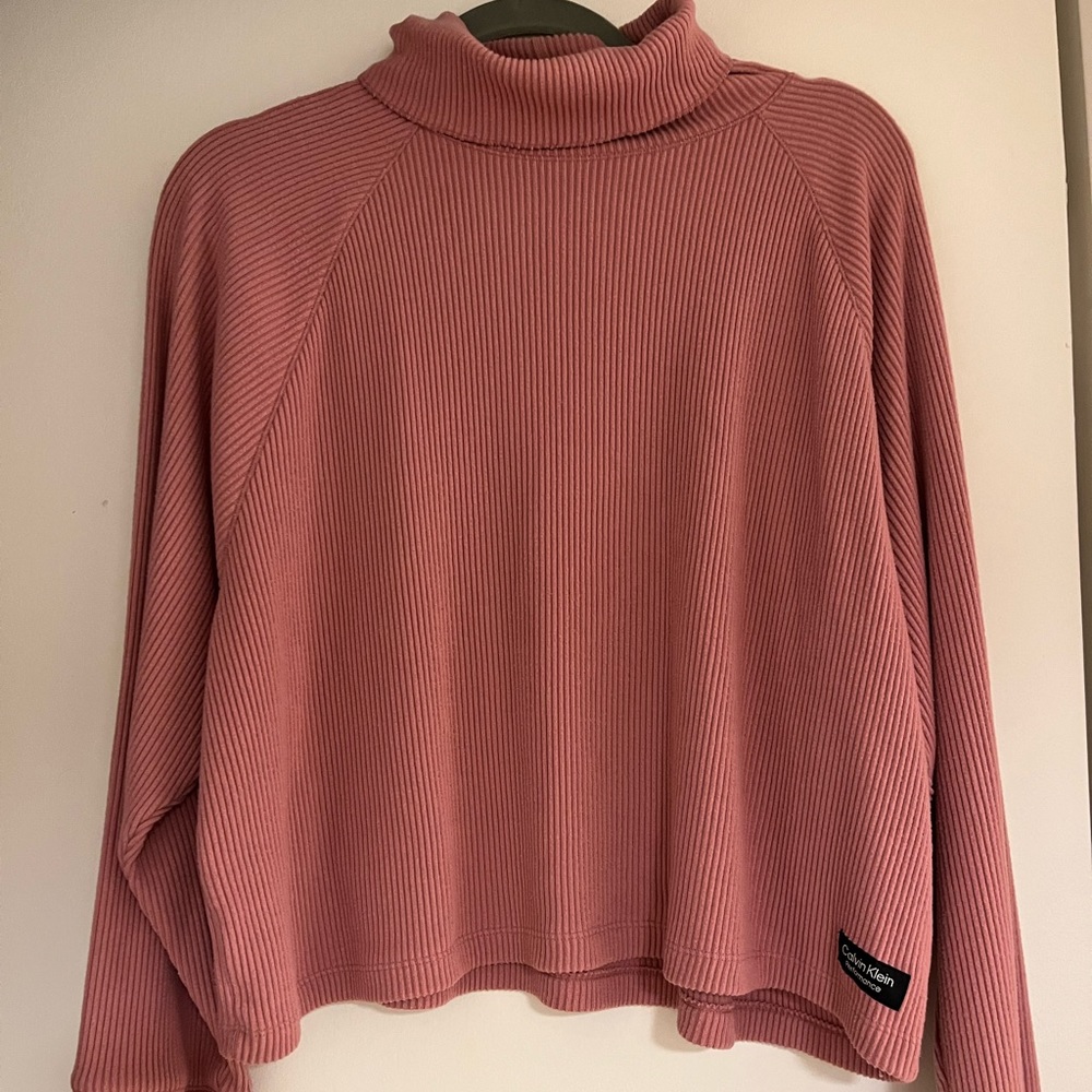 Calvin Klein Performance Turtleneck Sweater, Pink, Size Large